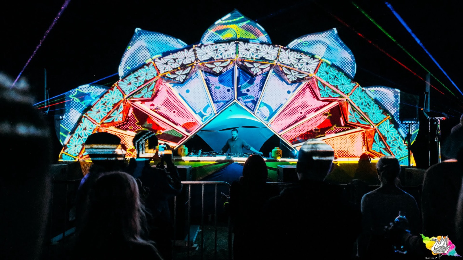 The main stage crowd at night, Earthdance Cape Town 2025