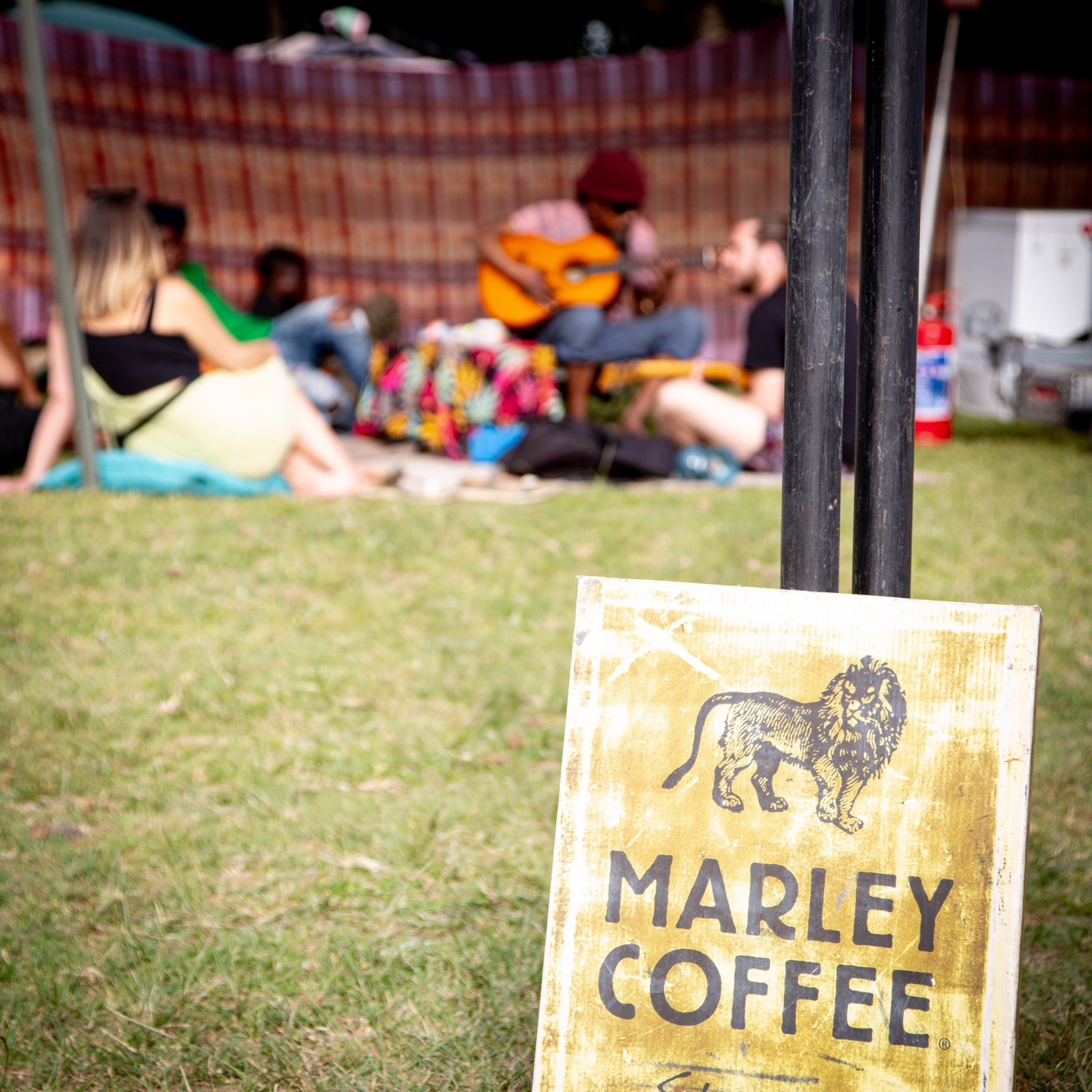 A coffee stand with festival-goers, Earthdance Cape Town 2025