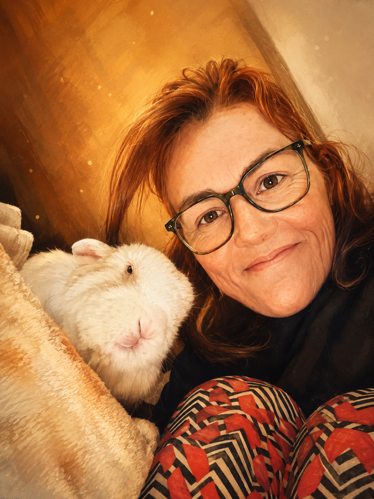Jennifer Walker with her rabbit